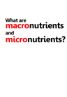 What are macronutrients and micronutrients?